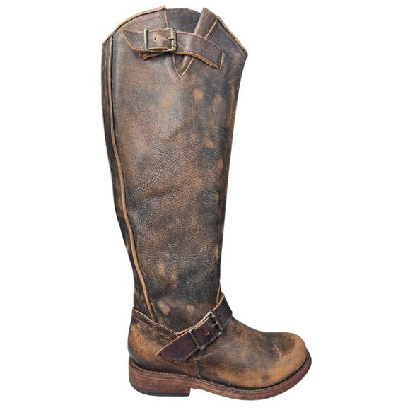 Freebird By Steven Contra Brown Distressed Leather Riding Boot Size US 6 - Picture 1 of 12